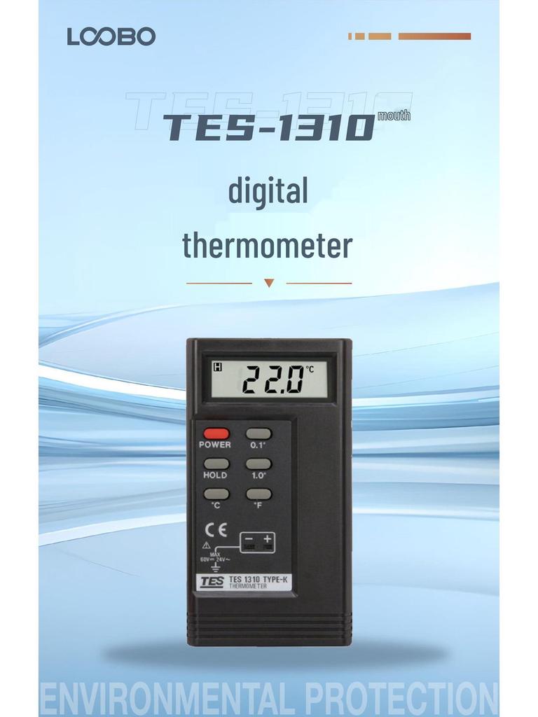 TES-131 High-Precision Digital Thermohygrometer with K-Type Thermocouple