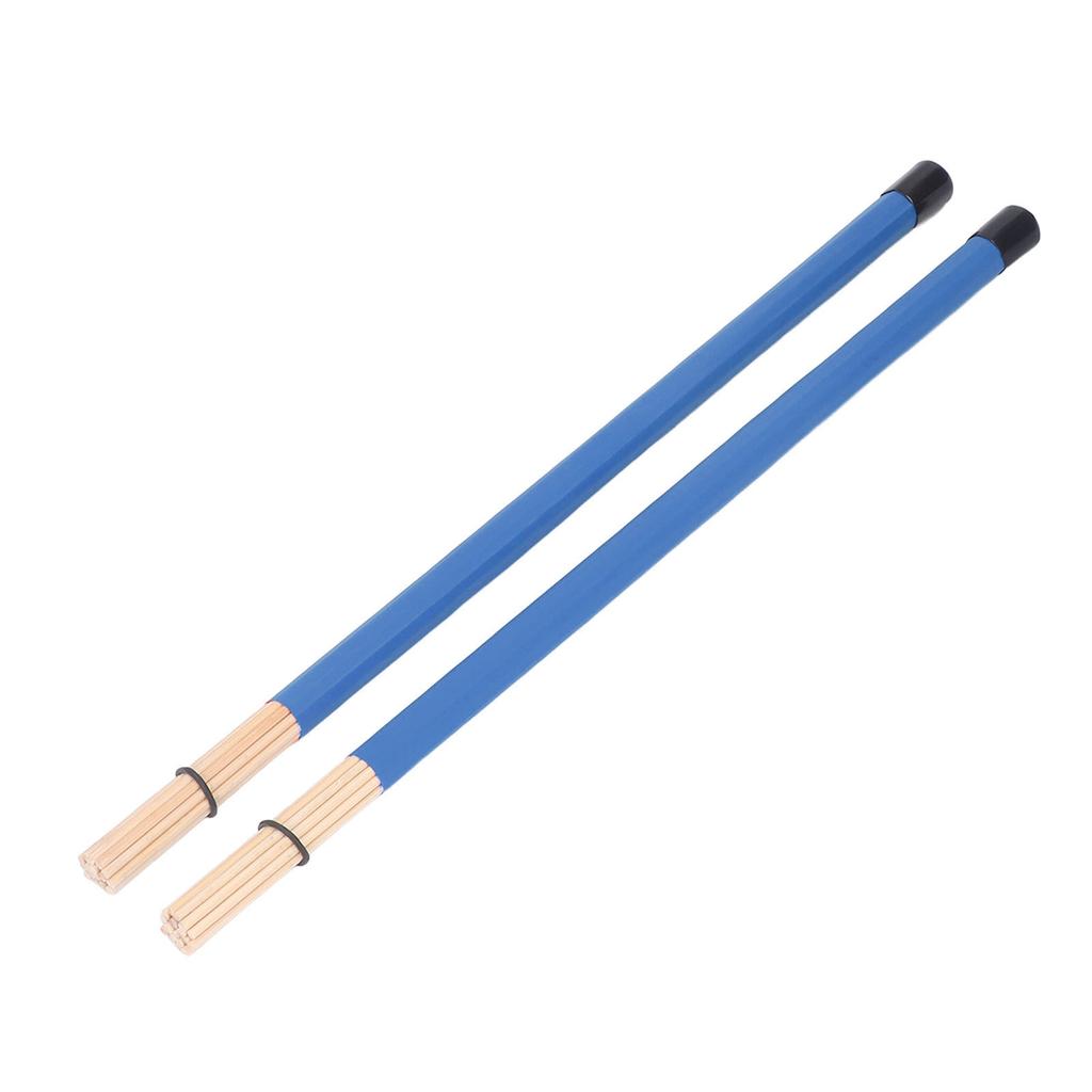 2Pcs Drum Brush Drumstick Stick Mallet Bamboo Percussion Tool Instrument Accessory Set Kit Blue