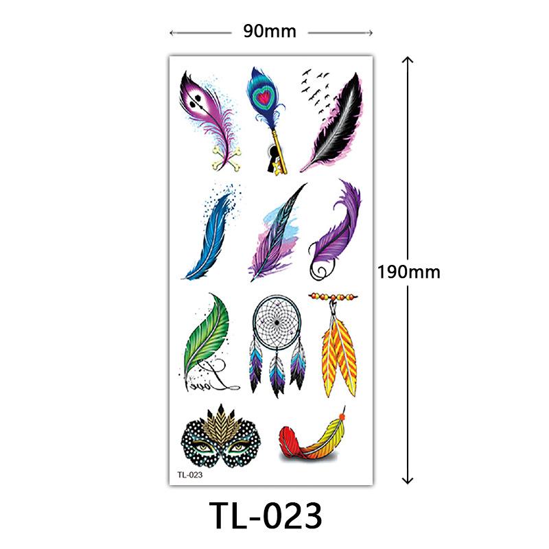 Blumen Tattoo Aufkleber, Farbige Skizzen Tattoo Aufkleber, Englische Buchstaben, Hochzeitsfotografie Tattoo