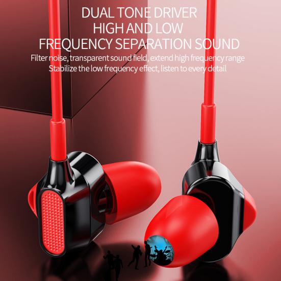 Wired Earbud Stereo Surround High Clarity Calls Playing Games Listening To Music Bass 90 Degree Bend Plug Wired Headset Men Accessories