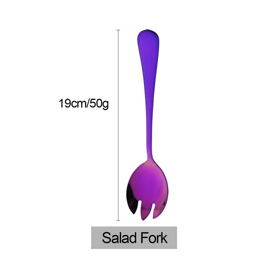 1Pc Purple Stainless Steel Dinnerware Cake Spatula Soup Spoon Colander Spoon Service Spoon Salad Fork Kitchen Accessories Tools