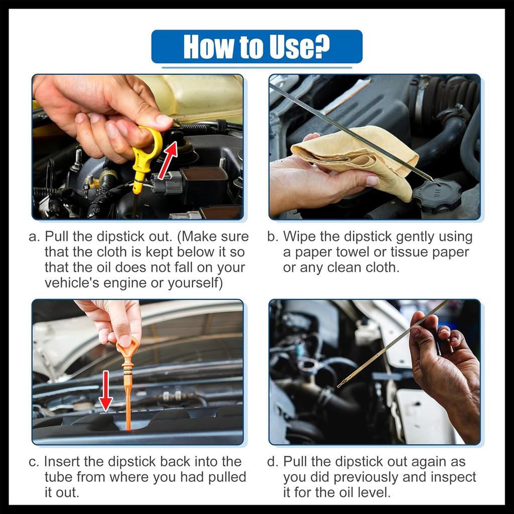 Engine Oil Level Indicator Dipstick for Honda Accord 2013-2017 for Honda CR-V 2015-2019 No.156505A2A04 Orange Durable Material