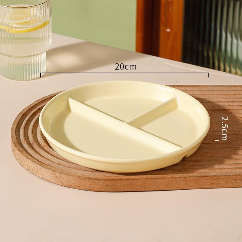 Chang Baosen Ceramic 3-Compartment Divided Dinner Plate