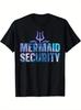 Mermaid Security Graphic Cotton T-Shirt – Fun & Stylish Unisex Round Neck Tee, 1