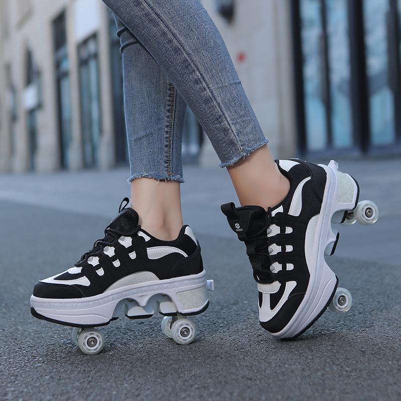 Meisjes Skate Schoenen Wielen Sneakers met Wielen Jongen /Meisje Roller Sneakers Roller Schoenen Vervormbare Schoenen Roller Skate Schoenen Jongens Skate Schoenen