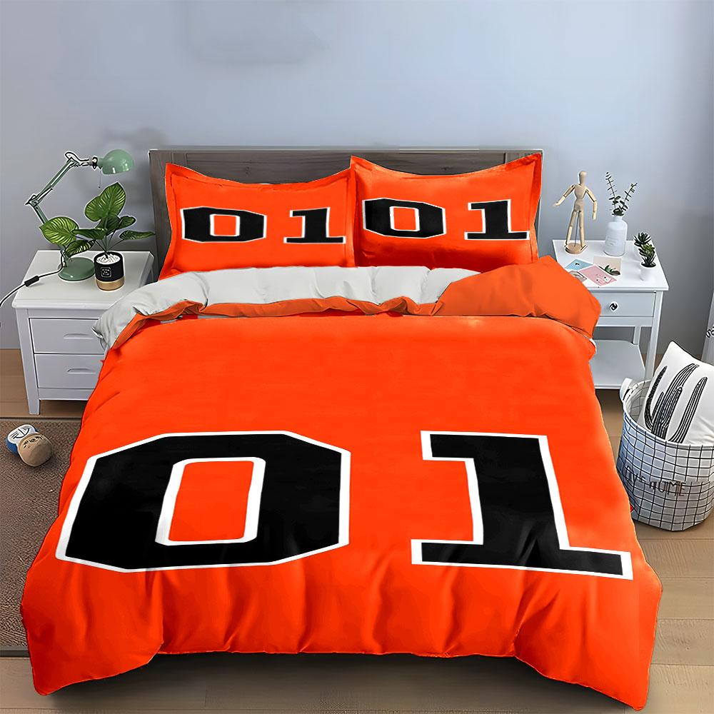Bold Black Numbers "01". Bedding Sets Duvet Cover Sets Duvet Covers Pillowcases(1*Duvet Cover 2*Pillowcases Without Duvet Insert)