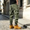 Men's Casual Cargo Pants Loose Fit Plus Size Tapered Multi-Pocket Streetwear Pants for Spring and Fall