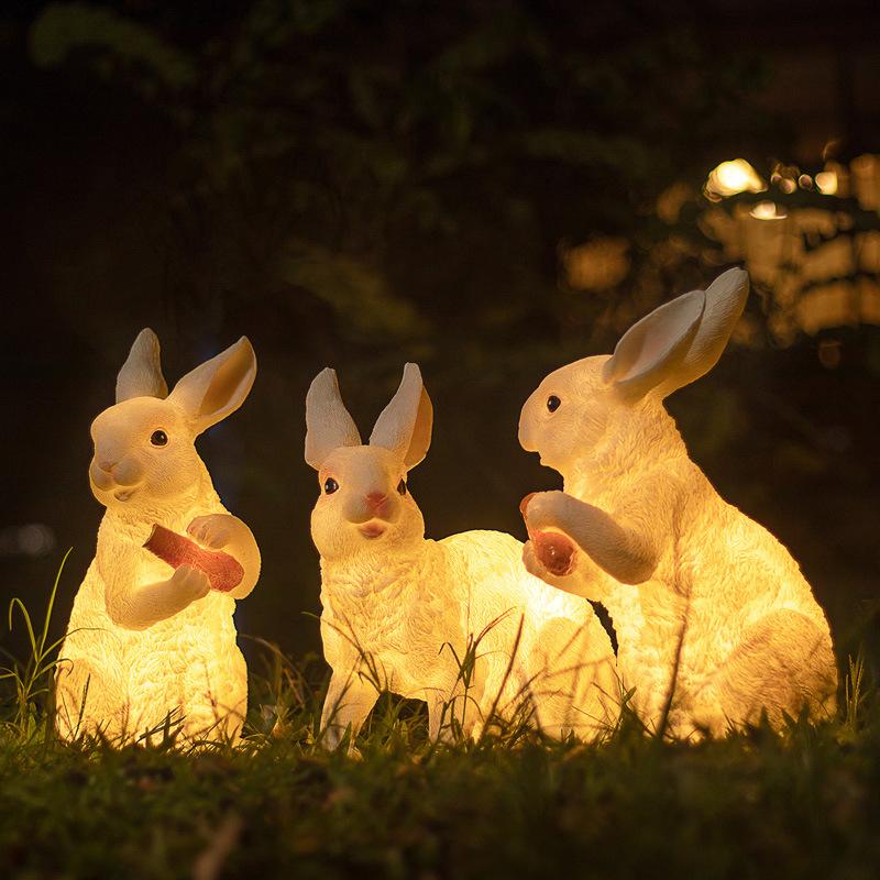LED Luminescent Rabbit Animal Modeling Lamp Outdoor Waterproof Garden Park Landscape Project Lighting Lawn Lamp