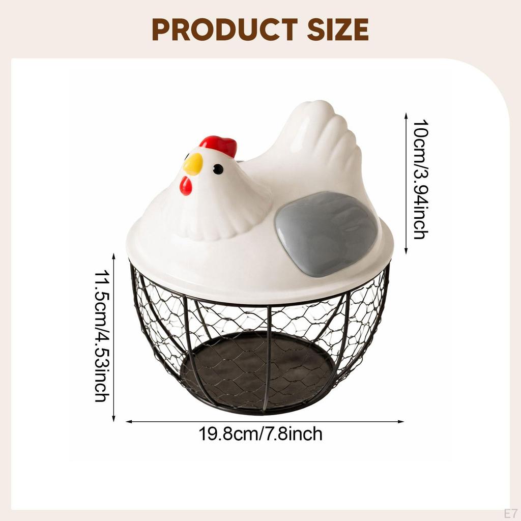 Chicken Egg Basket Wire with Sturdy PP Iron Construction And Generous Capacity for Kitchen