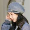 Women's Warm Knitted Woolen Beret: Trendy, Comfortable, Windproof, Thickened, Cold-Proof Slouchy Hat for Autumn and Winter.