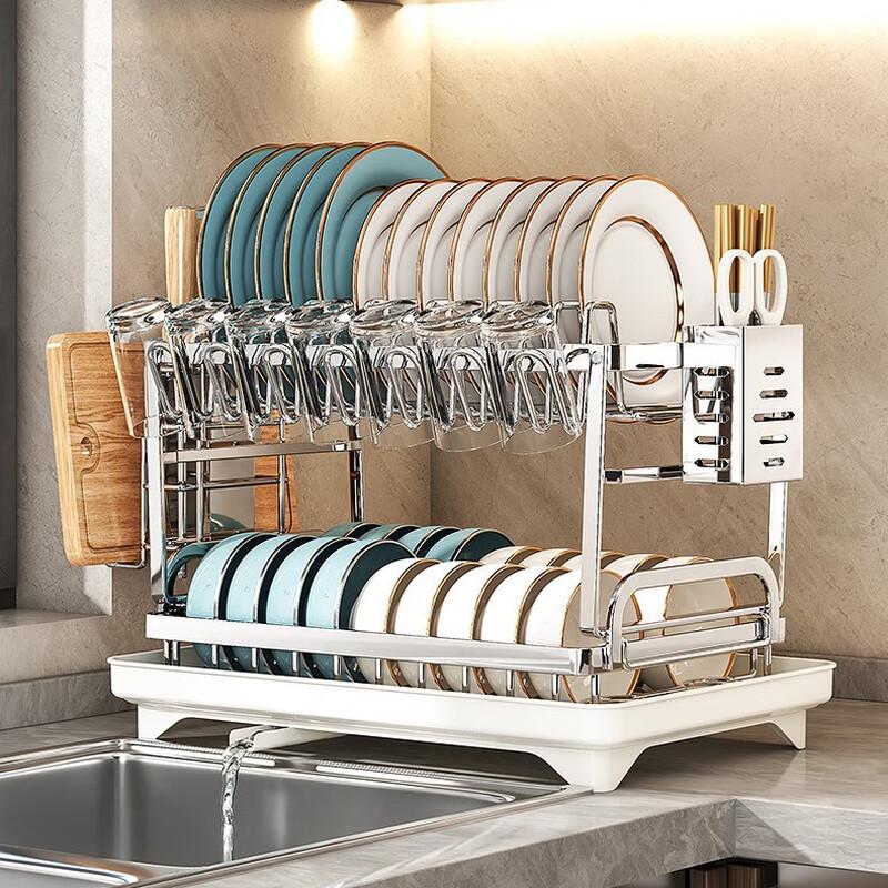 Kitchen Sink Drain Rack with Utensil and Cutting Board Holder