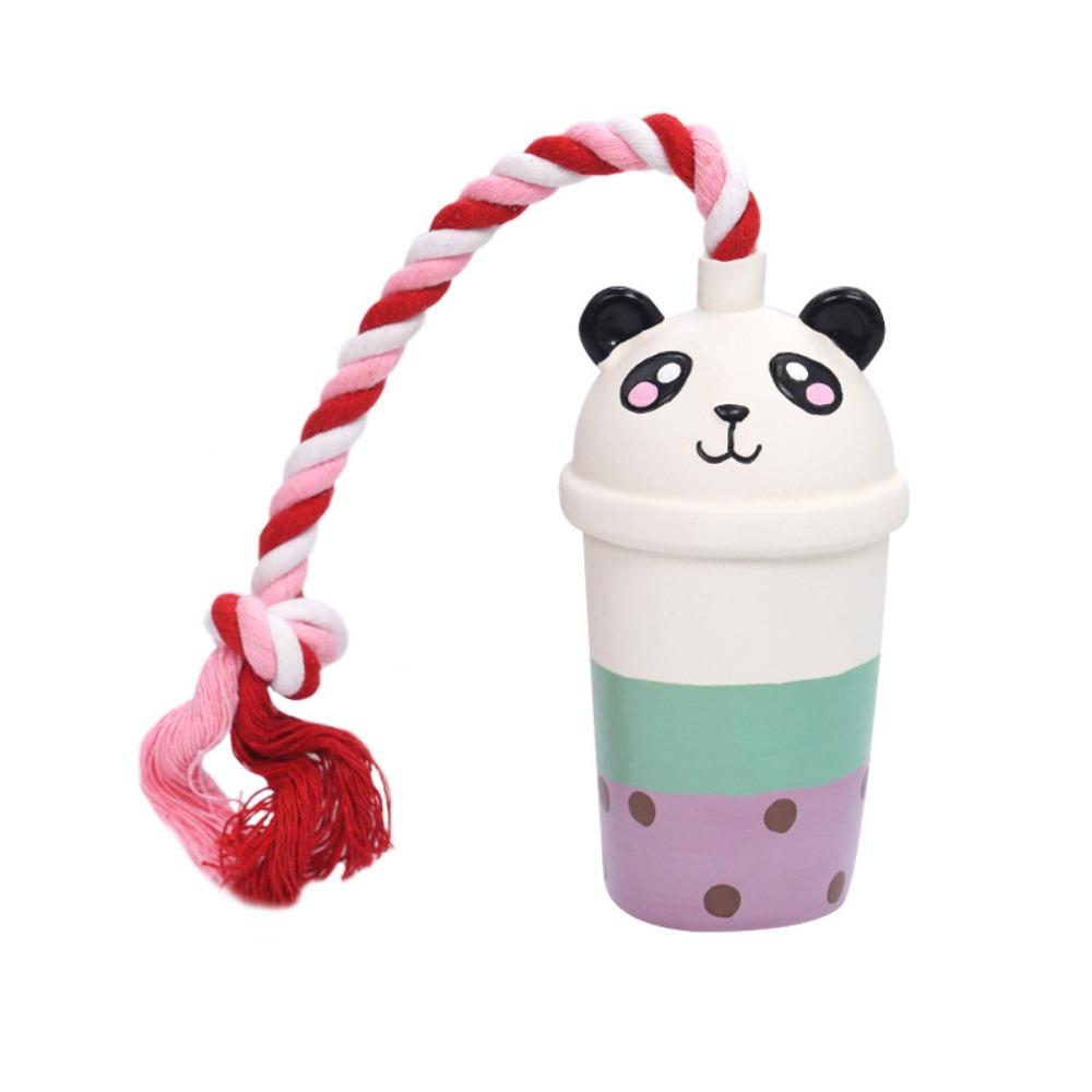 

Creative Pet Squeeze Sound Toy Animal Milk Tea Shape Cleaning Tooth Chew Toy Grinding Teeth Panda