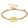 Double Layer Beaded Yoga Anklet Charm Design Women's Beach Accessory Romantic Ankle Bracelet