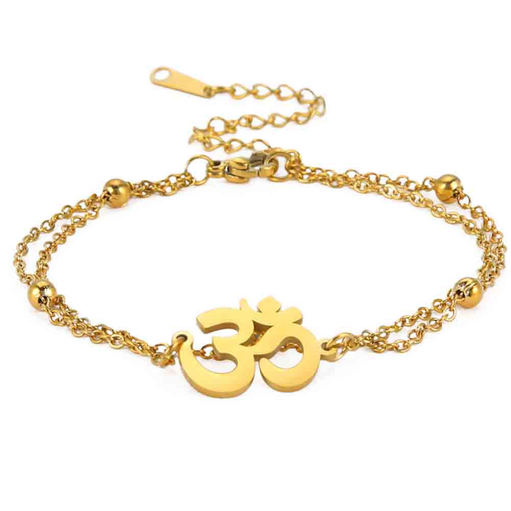 Double Layer Beaded Yoga Anklet Charm Design Women's Beach Accessory Romantic Ankle Bracelet