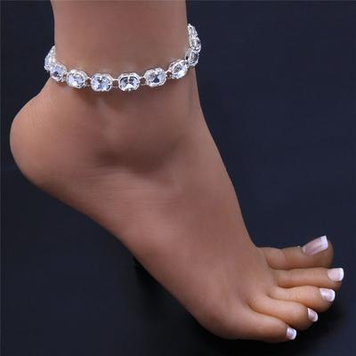 Mode Luxus Kristall Zirkonia Fußkettchen Für Frauen Sommer Barfuß Sandalen Fuß Zubehör Vielseitig Knöchel Schmuck