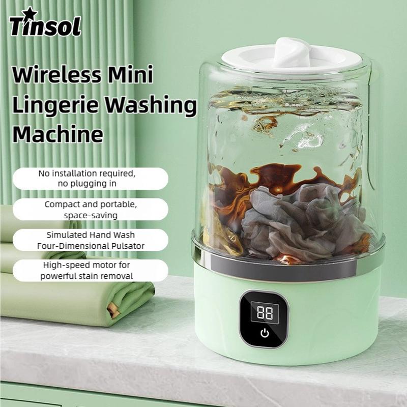 New Portable Wireless Washing Machine Compact Laundry Equipment Clothing Cleaning Tool Ideal for Dorms, Travel, Camping, Hotels
