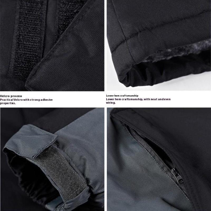 Men's Mountain Jacket Waterproof Fleece Liner Snow Coat Warm Winter Windproof Hooded Raincoat