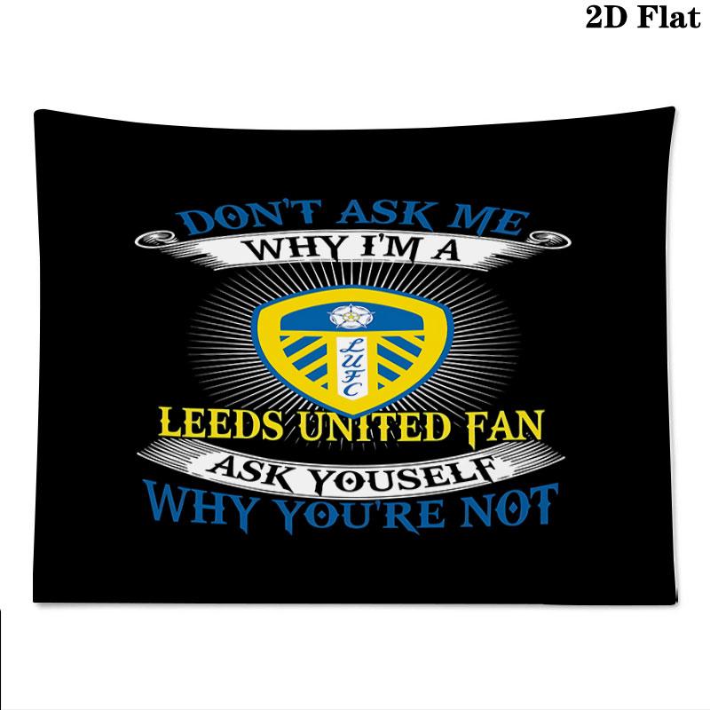Leeds United Football Club Wall Tapestry Aesthetic Wall Hanging Printed Fabric Blanket Decorative Tapestries for Bedroom Living Room Home Decor