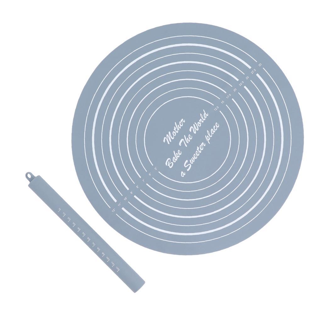 Teigroller-Set mit Maßen Silikon-Nudelholz Antihaft-Mehlmatte für Heimküche Dessertgeschäft