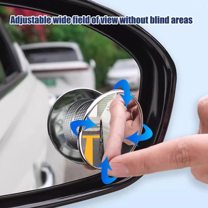 Convex Mirror Car 2 Pieces Wide Angle Side Rearview Mirror 360 Degree Adjustable Suction Cup Auxiliary Exterior Automotive