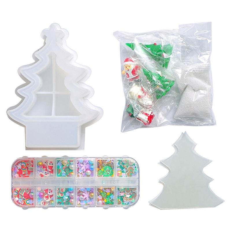 3D Crystal Lamp Christmas Tree Ornament Silicone Mold Suitable for Epoxy Resin Diy Crafts Jewelry Making Home Decor