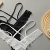 2pcs of Women's Summer Sexy Lace Hollowed Out Solid Color Pure Wind Triangle Panties