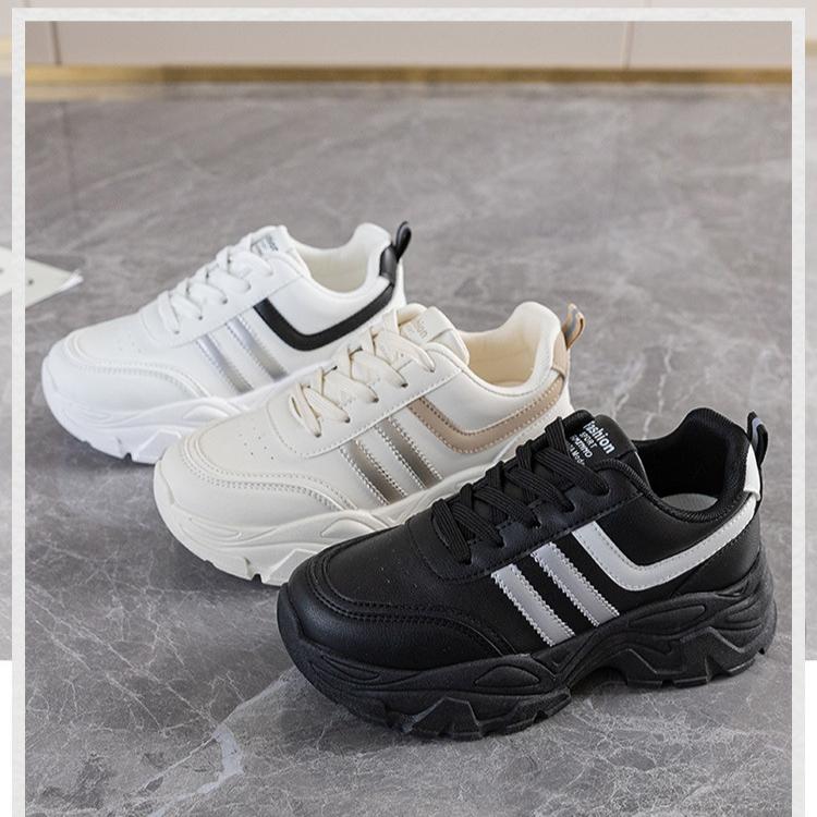 Women's Retro Casual Breathable Thick Bottom Trainers Running Shoes Fashion Hundred Slip Resistant Wearable Shock Absorbing Comfortable Sneakers