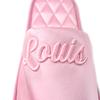Excellent LOUIS VUITTON Other shoes Embroidered logo satin slippers pink Satin Women Used