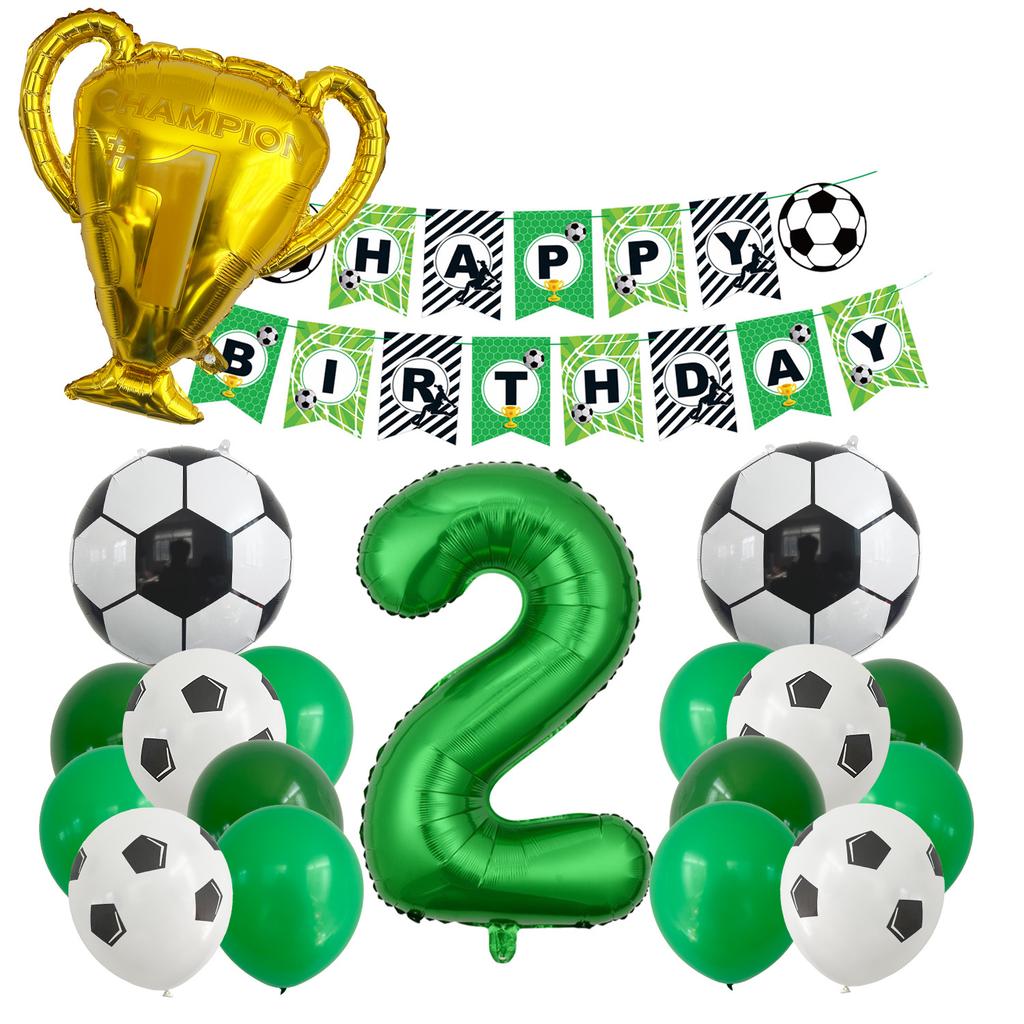 Neue Fußball Trophäe Aluminiumfolienballon Flaggen Set Geburtstagsballon Party Dekoration Sportthema