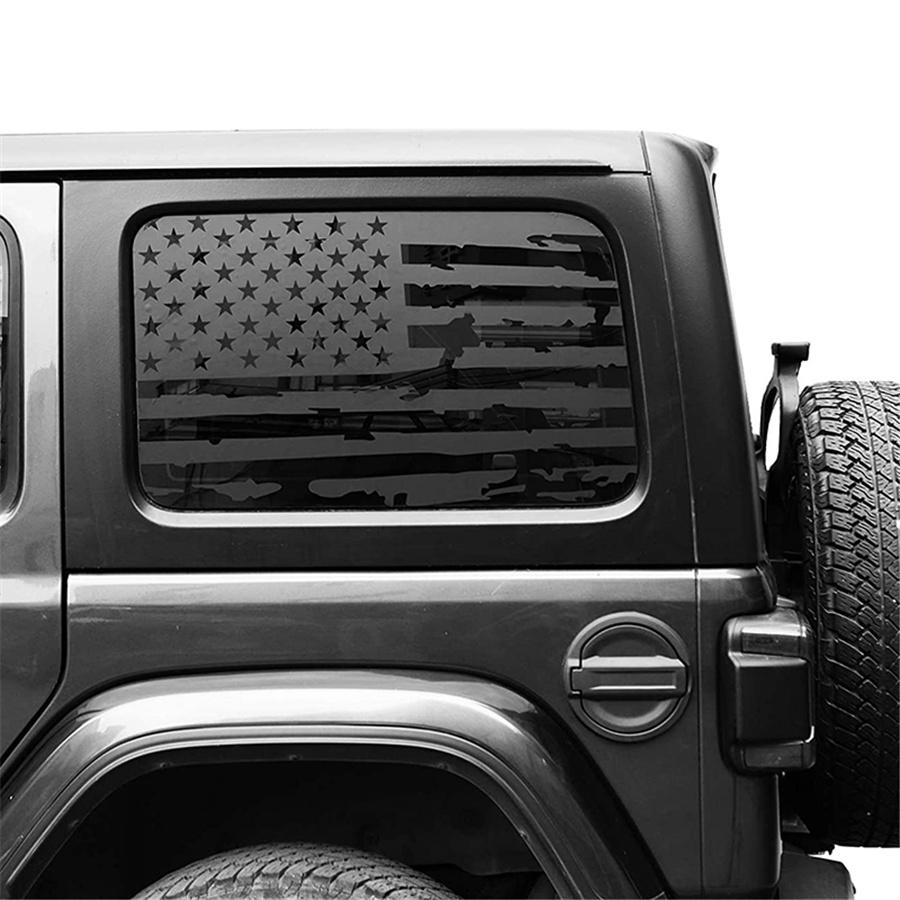 Rear Window USA Flag Decals for Jeep Wrangler JL