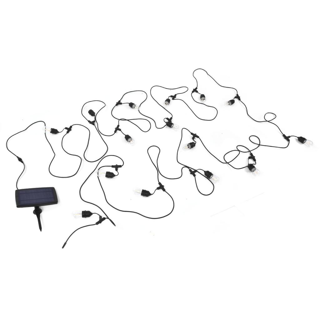 S14 Solar String Lights IP65 15M 4 Lighting Modes Outdoor Patio Light with 15 LED Bulbs