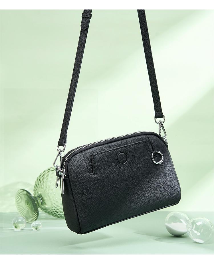 Women's Crossbody Cowhide Bag - Single Shoulder, Multi-Pocket, Stylish & Practical Mom's Small Commuter Bag