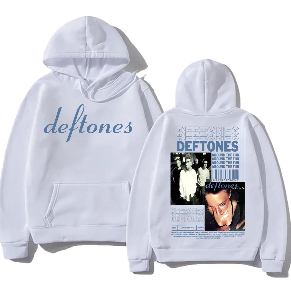 Deftones Hoodie Around The Fur Album Print Clothes Men Classic Pullover Harajuku Gothic Aesthetic Hoody Women Men Y2K Sweatshirt