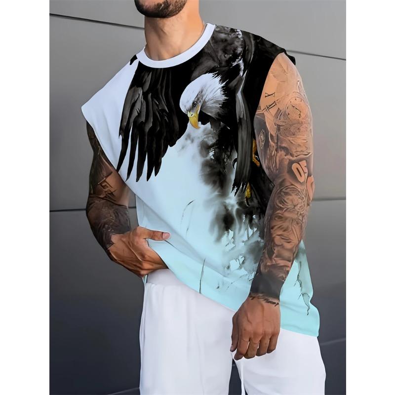 Men's Tank Top Sleeveless Shirt Patterned Duck O Neck Clothing 3D Print Everyday Sports Fitness Muscle Elements Gym Clothing Man