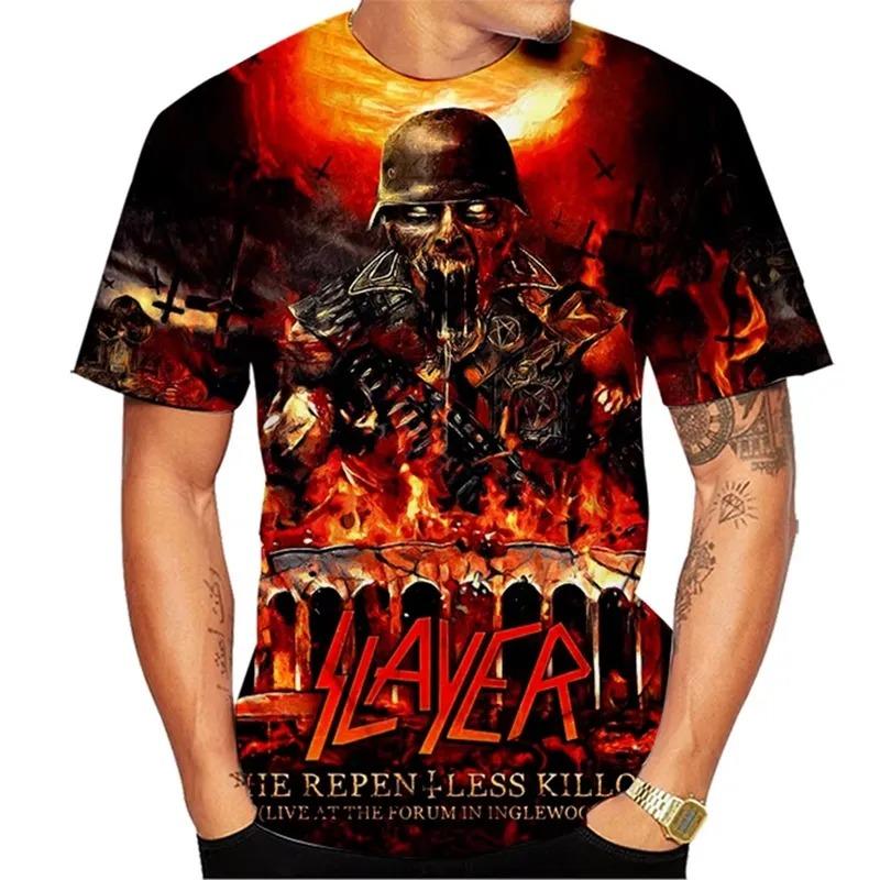 2026 Sommer Neue Mode Musikband 3D-Druck Heavy Metal Cool Personalisiertes T-Shirt Herren Damen Lässig Kurzarm Oberteil