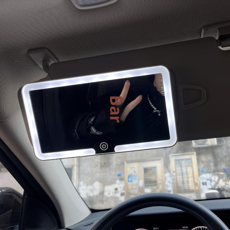 1ks Dámské dobíjecí přisvětlovací světlo Tenké kosmetické zrcátko Zrcátka do interiéru auta Deska sluneční clony LED HD make-up zrcátko pro dívky