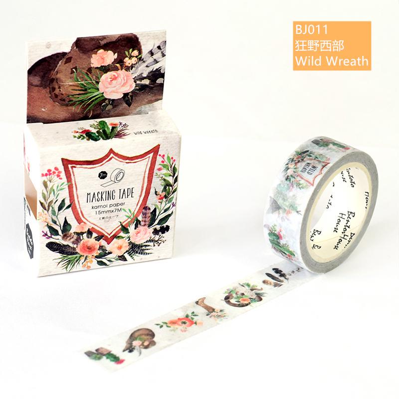 21 Design Original Paper Washi Tape Flower 15mm Adhesive Masking Tapes DIY Decoration Stickers