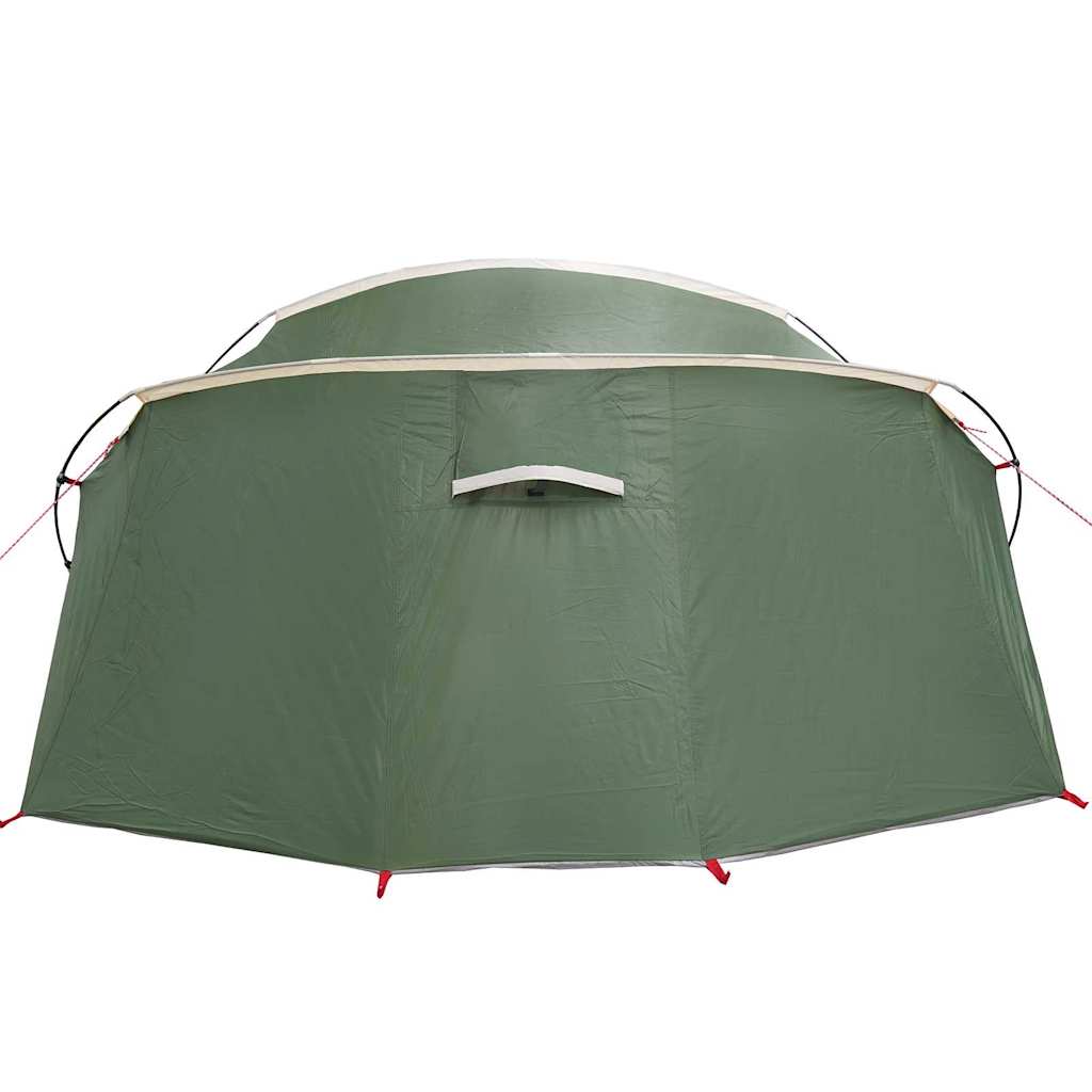 4 Person Tunnel Tent with Roof Green and White 318 x 275 x 140 cm