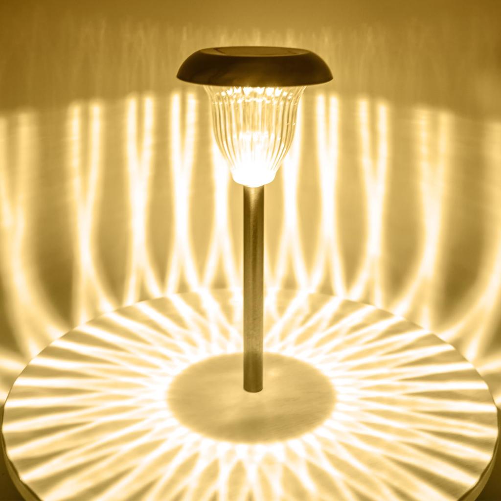 GWSOLAR Stainless Steel Garden Light Set (3-Piece Set), 10 Lumens, Warm White, Outdoor Waterproof Solar Light, Cute Mushroom-Like Design, Ground