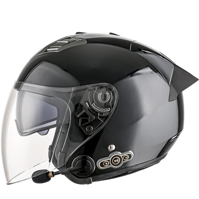 Motorrad Sicherheit Hut Anti-Fog Dual Objektiv Bluetooth Helm Halb Helm Mit BT