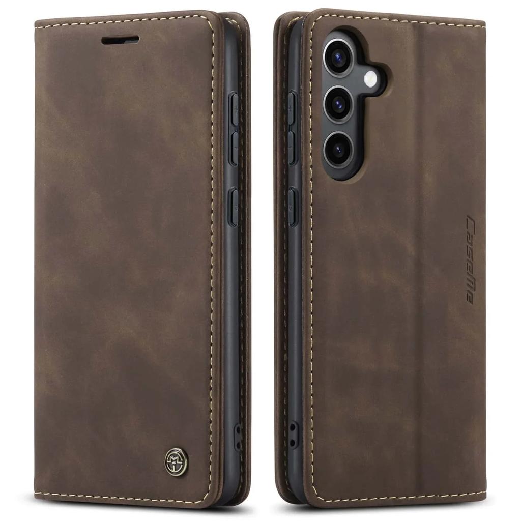 Flip-Portemonnaie-Hülle für Samsung Galaxy S24 FE, Leder-Magnet-Folio-Cover mit Kartenhalter, Ständer - TPU Stoßfest Langlebig
