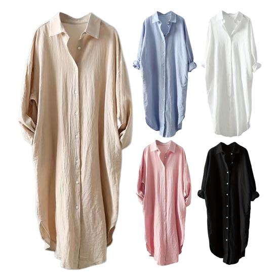 Chemise Femme Revers Manches Longues Boutons Patte de Boutonnage Hauts de Chemise avec Poches Couleur Unie Coupe Régulière Chemise Décontractée Travail Vie Quotidienne