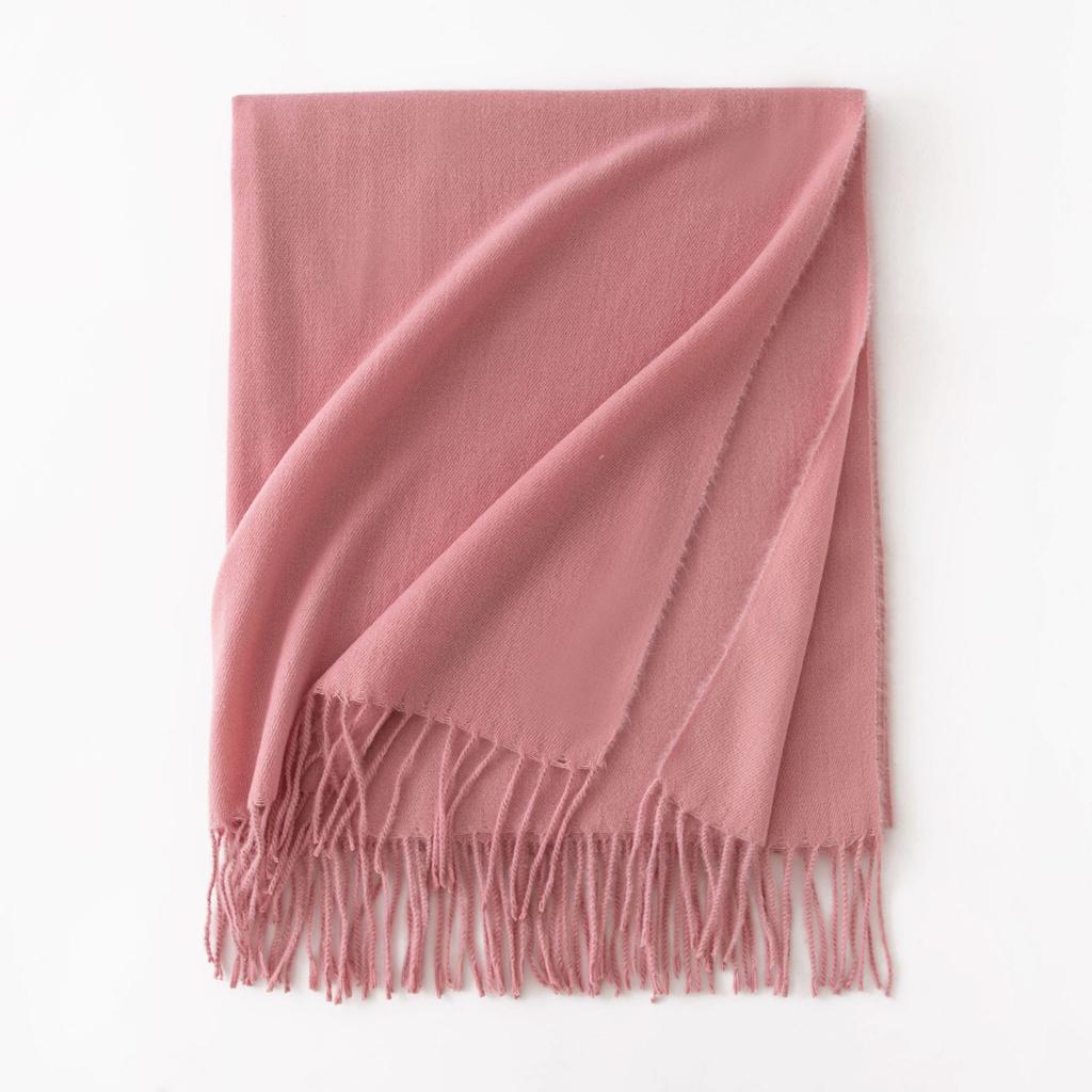 Cashmere Feel Solid Color Women's Imitation Cashmere Scarf Spring Atmosphere Korean Style Versatile Mid Length Shawl Scarf