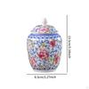 Chinese Porcelain Flowers Tea Flower Pattern Ceramic Chinoiserie Colorful Ginger Jar for Home Accent
