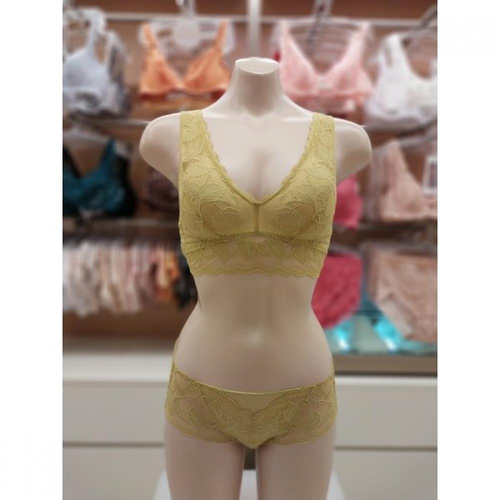 

Barbara Mustard Running Bra And Lace Panty Set Abr4433 Abp4433 L/100