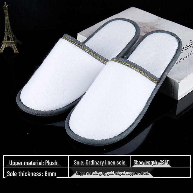 Customizable Gold-Edge Disposable Slippers for Hotels & Travel