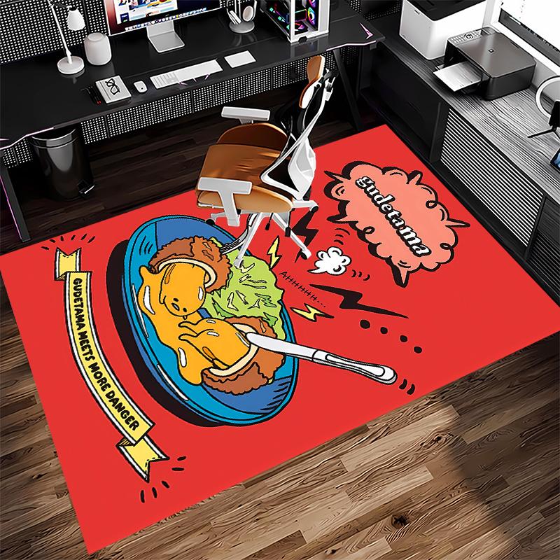 1pc Sanrio4 Print Area Rug - Soft, Washable Non-Slip Indoor Mat for Office Chairs, Living Room, Home Office Decorative Rug