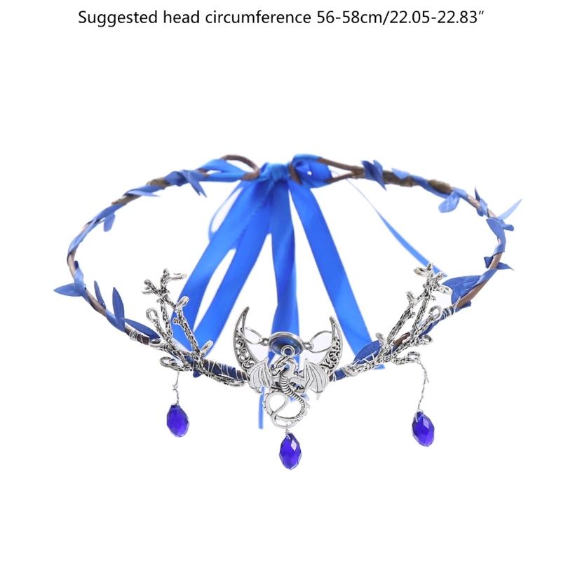 Fairy Dragon Fascinators for Cosplay Party Wedding Festivals Girls Bridal Dragon Headband Floral Fairy Headwear