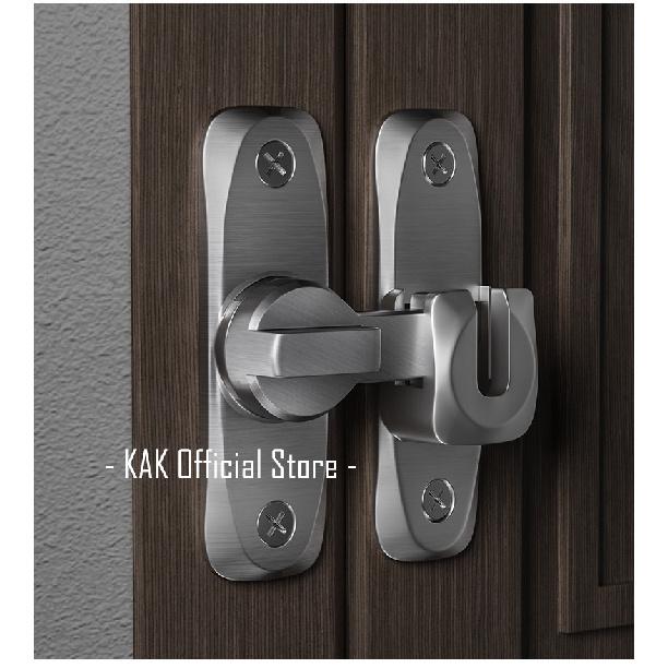 KAK Punch-free Hasp Latch Door Lock Black Cabinet Locks Kids Safety Lock Barn Door Sliding Door Anti-pried Hook Lock Hardware Thread Lock3