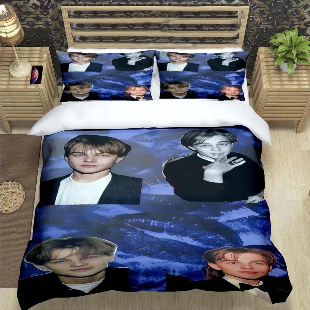 Comforter Famous Actor L-Leonardo Dicaprio Print Bedding Sets Bed Supplies Set Bed Comforter Set Bedding Set Luxury Gift